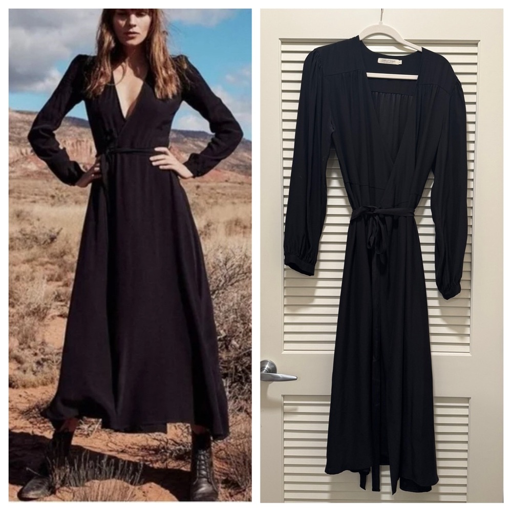 The Elsa Dress | Washed Midnight Silk Wrap Dress